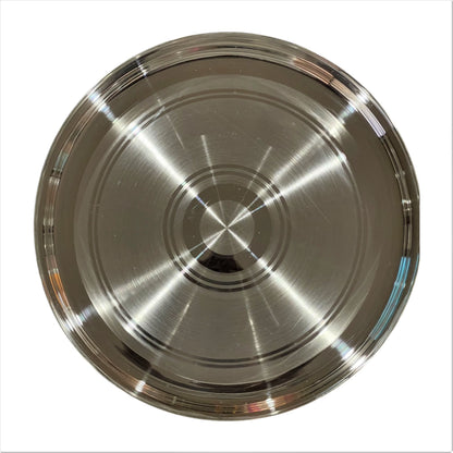 999 Pure Silver Hallmarked Light Weight Indian Dinner Thali - Style#03 Plate Diameter & Weight: 11.0 Inch Thali