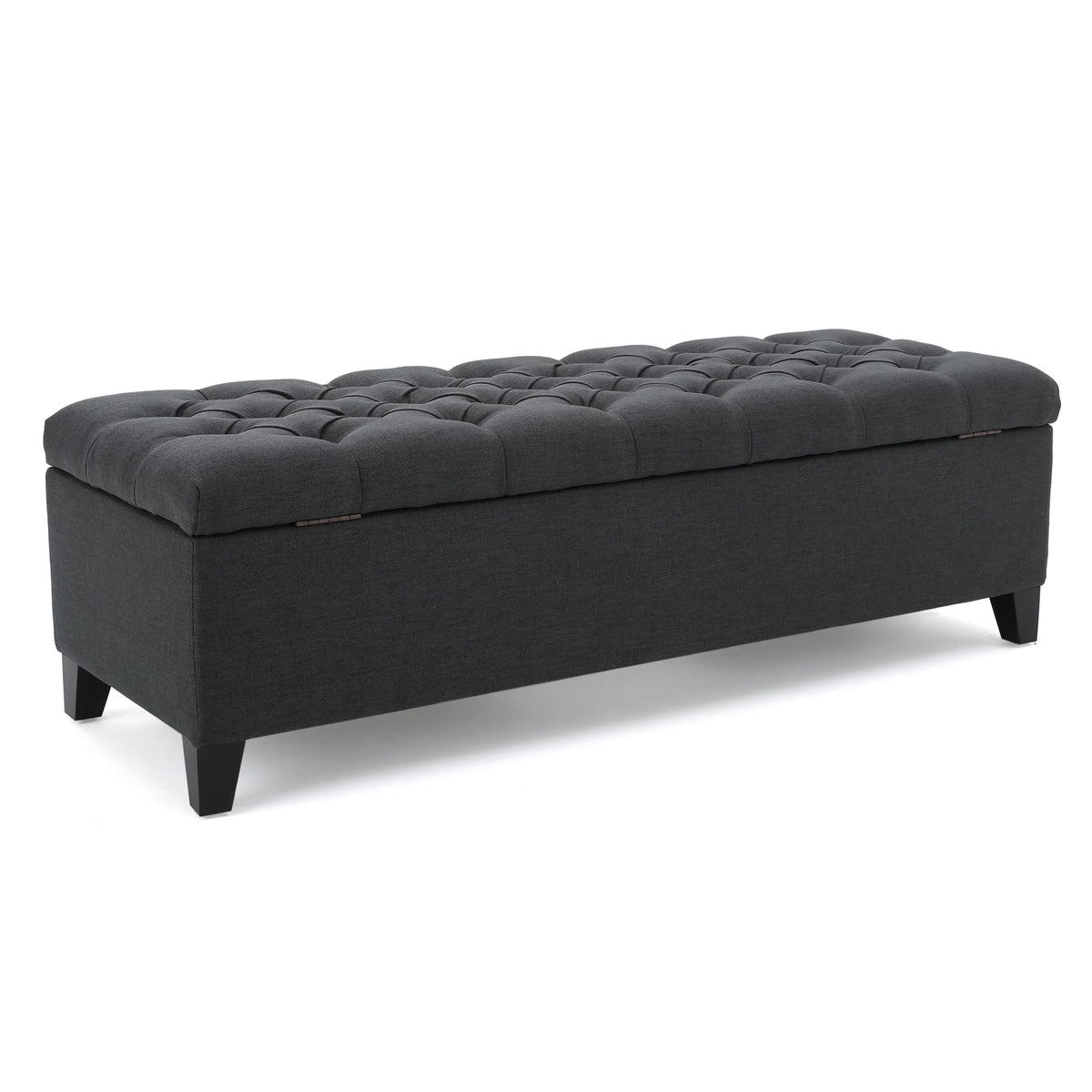 Noble House Hampton Contemporary Fabric Upholstered Storage Ottoman, White and Blue Floral