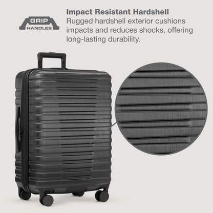 U.S. Traveler Boren Hardside Rugged Spinner Luggage, Lavender, 30" Checked Large
