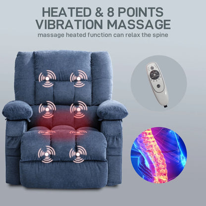 JONPONY Power Lift Recliner Chair Recliners for Elderly with Heat and Massage Recliner Chair for Living Room with Infinite Position and Side Pocket,USB Charge Port,Brown