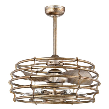 Baakir 26.1 in. 6-Light Indoor Gold Brushed Finish Ceiling Fan with Light Kit and Remote