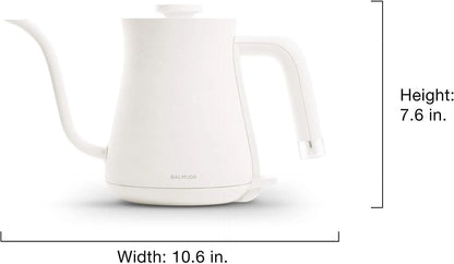 BALMUDA The Kettle | Electric Gooseneck Kettle | Lightweight | Stainless Steel | 0.6L (20fl oz) Capacity | Neon Light Indicator | Perfect for Tea and Coffee | US Version | Black