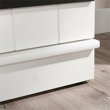 Pemberly Row Farmhouse Engineered Wood 2-Door Narrow Storage Cabinet in Salt Oak