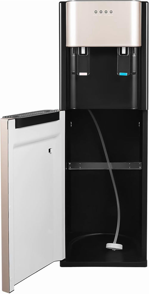 Bottom Loading Water Cooler Dispenser, 5 Gallon Bottles 2 Temperature Settings Hot & Cold Water Dispensers Stainless Steel Construction Bottom Load Water Dispenser (Gold)