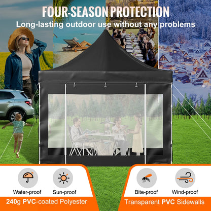 BENTISM 10' x 10' Instant Pop Up Gazebo Tent, Adjustable Height with UV Resistant