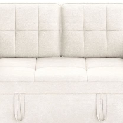 Dextrus  3-in-1 Convertible Futon Sofa Bed, Modern Sleeper Sofa with Pull-Out Bed for Small Place, Beige