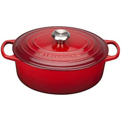 Le Creuset Enameled Cast Iron Signature Oval Dutch Oven, 5 qt. , Cerise