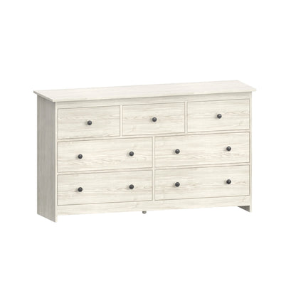 YouTrend 7 Drawer Dresser,White Dresser for Bedroom Drawer Organizer Storage Drawers,Wood Adult Storage Cabinet Living Room Hallway