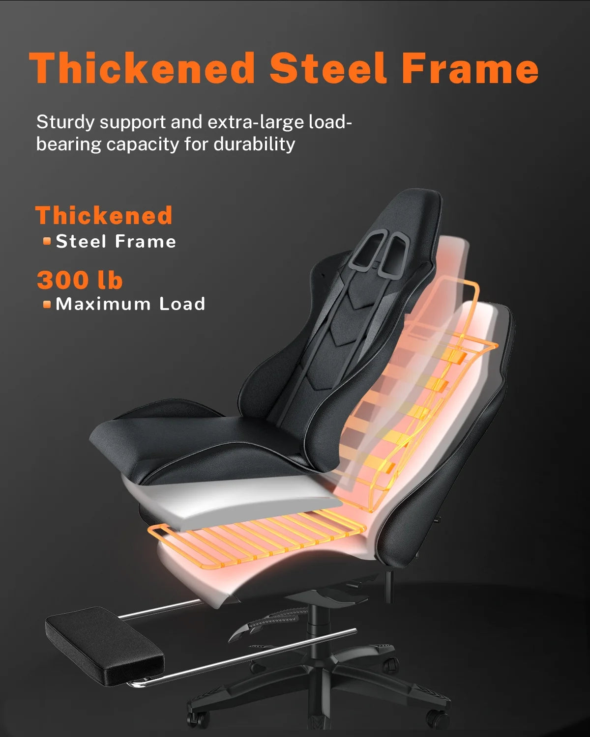 Bigzzia Gaming Chair with Footrest, Gaming Chair for Adult with Headrest and Lumbar Support,Red
