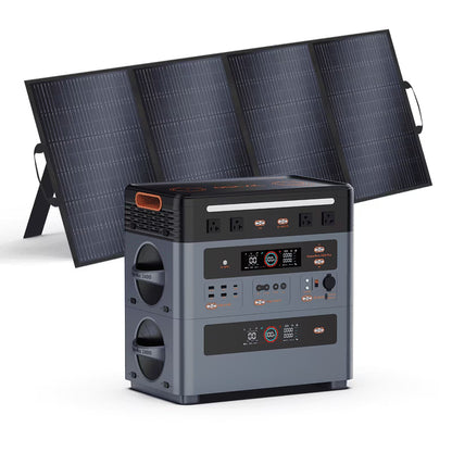OSCAL PowerMax 6000 Portable Power Station, 3600Wh LiFePO4 Battery with 6000W Output, BP3600 Expansion Battery & 200W Solar Panels, Solar Generator for Camping, Home, Outdoor, Emergency Use