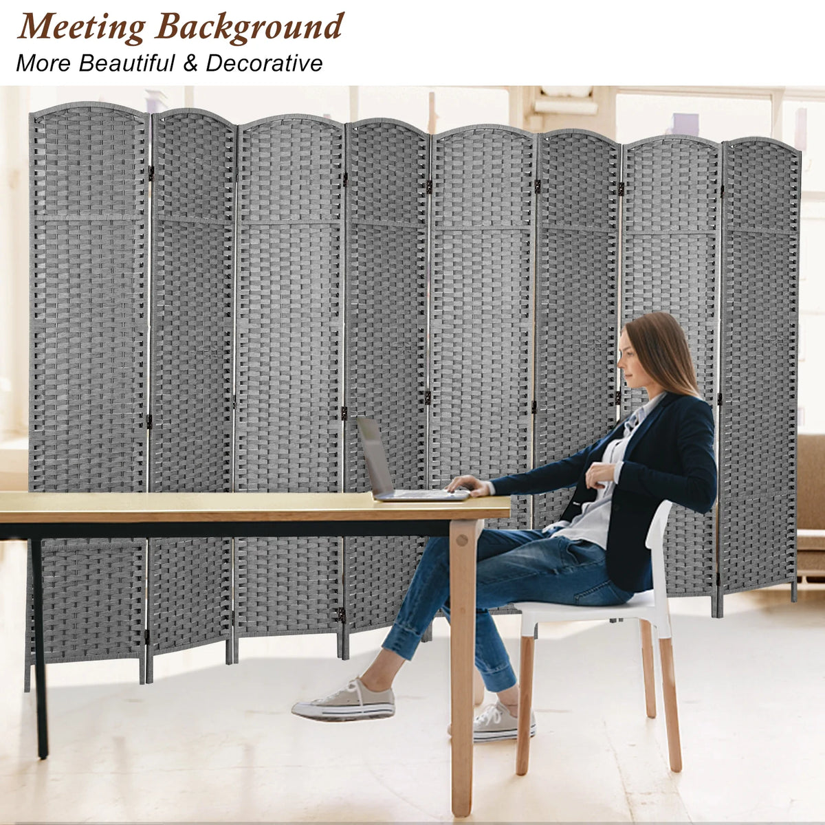 3-Panel Room Divider, 6 ft Office Partition Walls Wood Divider Folding Portable Privacy Screen, Room Dividers and Folding Privacy Screens for Home, Room Separator Wall Dividers,Black