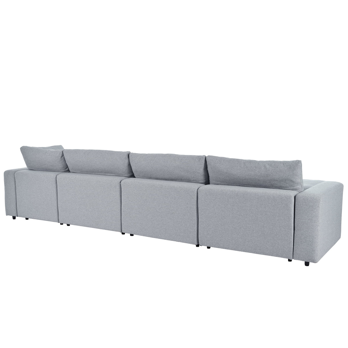 Harper & Bright Designs Convertible Modular Sectional Sofa with 2 Removable Ottomans & Pillows, Large U Shape Cloud Couch with Reversible Chaise for Living Room, Grey