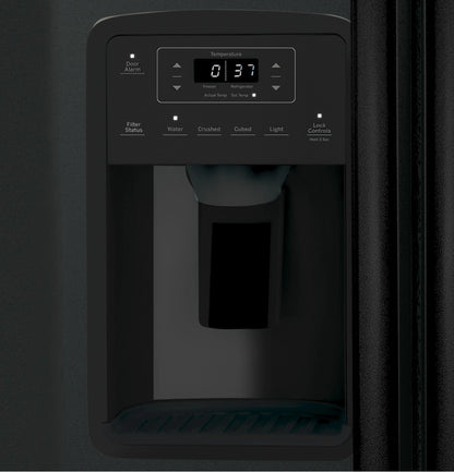General Electric Side by Side Freestanding Refrigerator, Black