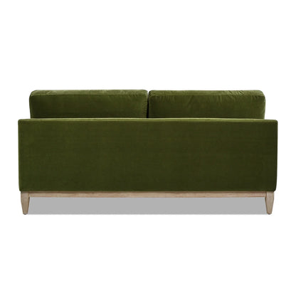 Velvet Sofa Couch, Mid Century Modern 75.5 inch 3-Seater Sofa with Back Cushions and 2 Bolster Pillows, for Small Space,Bedroom, Apartment, Olive Green