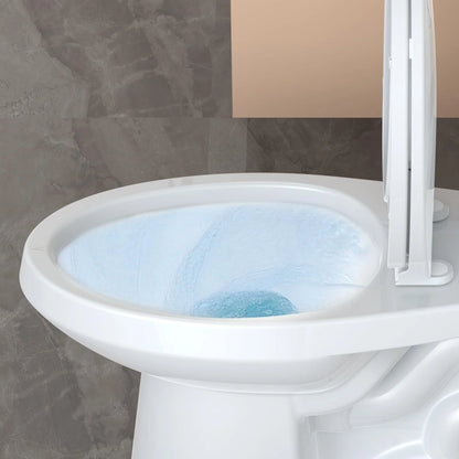 TROPOW Toilet, Two-Piece Toilet, ADA Toilet with Dual Flush, Elongated Toilets for Bathrooms with Soft Close Seat, Universal Height,White