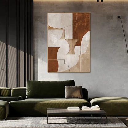 Brown Abstract Painting Wabi Sabi Wall Art Minimalist Painting Neutral Abstract Art Lare Earth Tone Modern Painting Home Decor