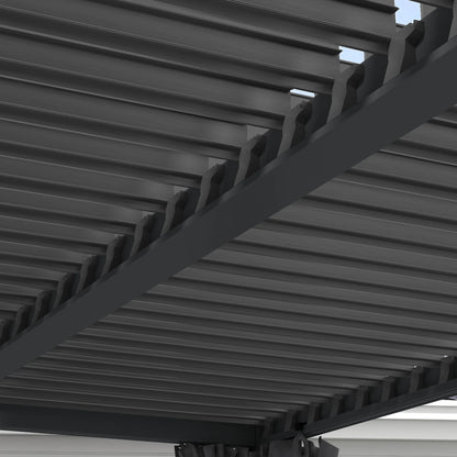 Outsunny 10'x13' Aluminum Pergola with Adjustable Louvered Roof, Gray