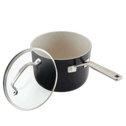 KitchenAid Hard Anodized 10 Pcs Ceramic Nonstick Cookware Pots and Pans Set, Oven Safe to 500��F, Pistachio