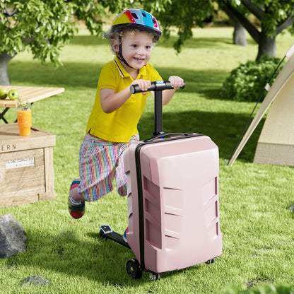 TABU Scooter Luggage for Kids & Adults, Carry on Luggage with Wheels for Kids Ages 6-15,Blue