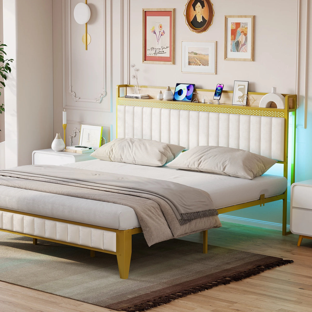 WhizMax Under Bed Storage Platform Bed Frame, Queen