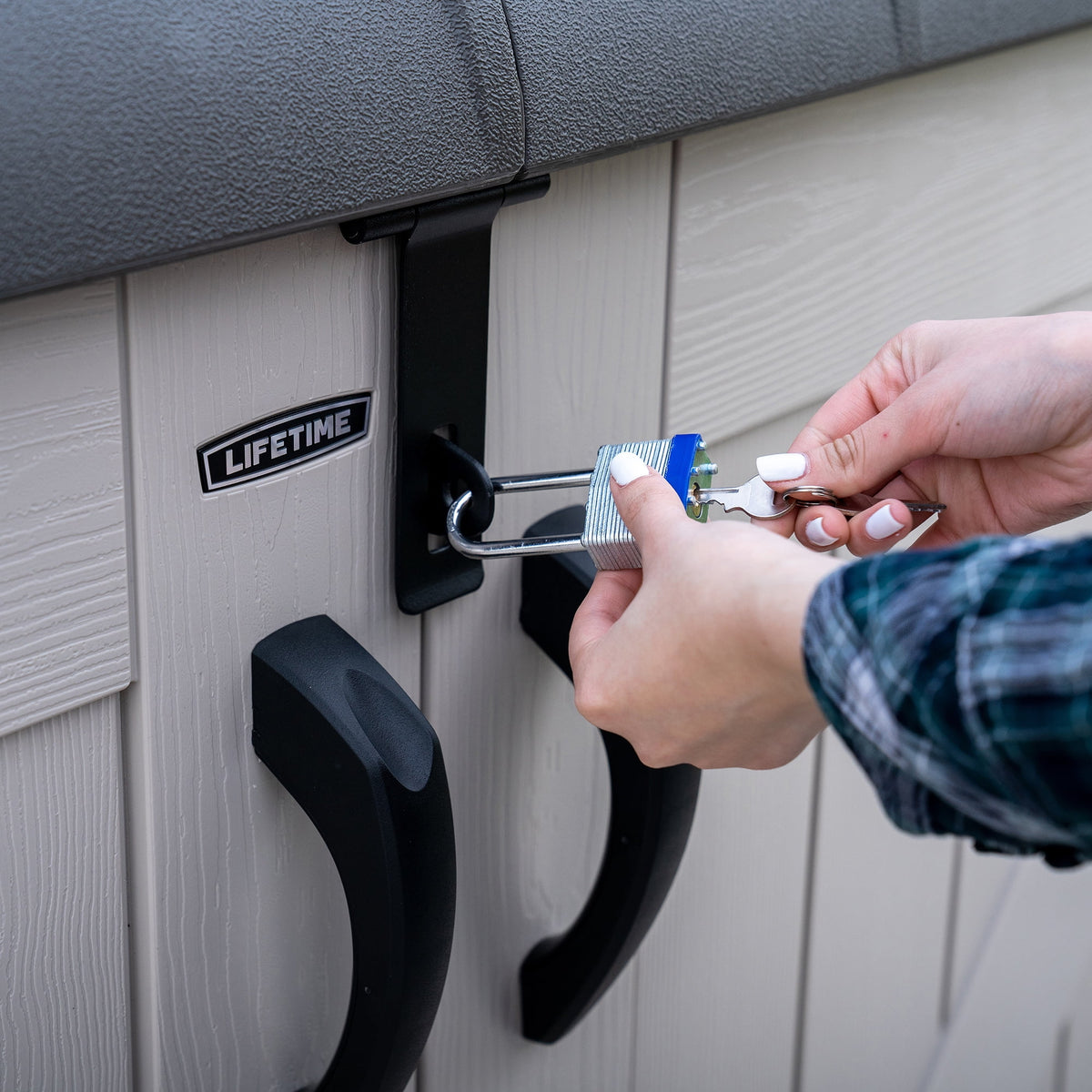 Lifetime Lockable DIY Polyethylene Storage Shed 6.25' x 3.5', 19.17 Sq. Ft., Tan & Brown (60170)