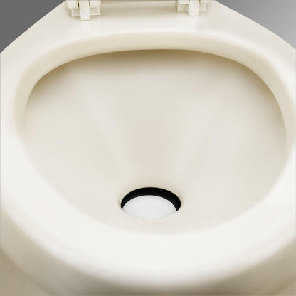 Dometic 320 RV Toilet - Gravity Flush with enameled wood seat - Standard Height Flush with Foot Pedal for RVs. Trailers. and Outdoor Campers
