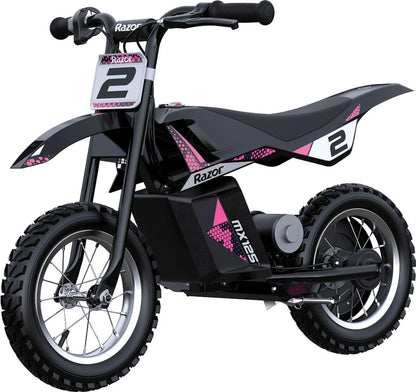 Razor Dirt Rocket MX125 Electric-Powered Dirt Bike - Black with Decal Included, for Child 5+