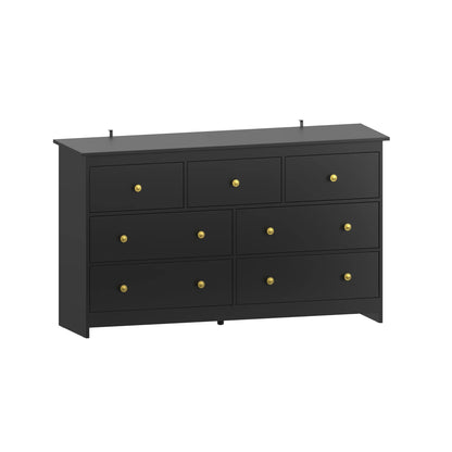 YouTrend 7 Drawer Dresser,White Dresser for Bedroom Drawer Organizer Storage Drawers,Wood Adult Storage Cabinet Living Room Hallway