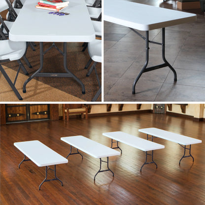 Lifetime 8-Foot Commercial Grade Folding Table, White Granite (22980)