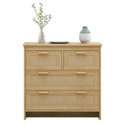 Tcbosik 4-Drawers Dresser, 31.5" Storage Chest of Drawers for Bedroom, Easy to Assemble, Natural