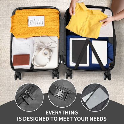 Zimtown 3 Piece Nested Spinner Suitcase Luggage Set With TSA Lock Royal Blue