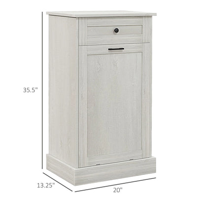 HOMCOM Kitchen Tilt Out Trash Bin Cabinet, Free Standing Recycling Cabinet
