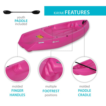Lifetime Wave 6 ft Youth Kayak, Fire Red (91401)