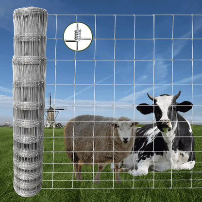 Farm Fence, 4ft x 164ft Galvanized Wire Fencing, Cattle Fence, Deer Fence, Heavy Zinc Coating Farm Fence Used to Hog Goat Fencing for Yard Garden and Field