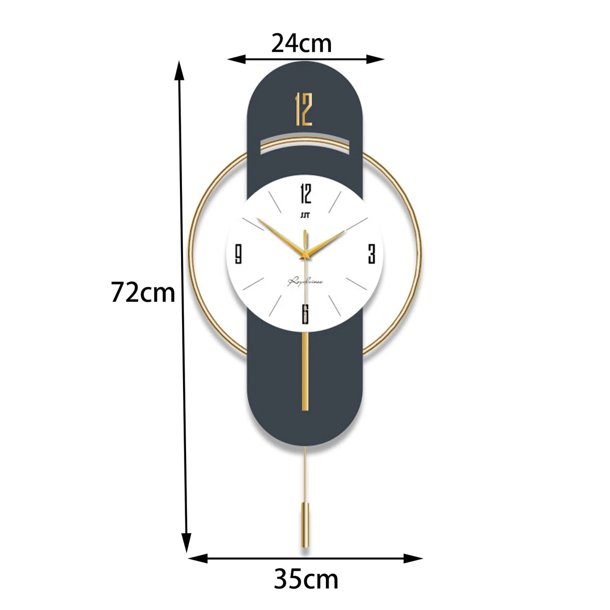 Wall Clock, Wall Clocks for Living Room, Modern Decorative Pendulum Wall Clock, Without Tick Noises, Modern Minimalist Pendulum Clock for Bedroom Office Kitchen