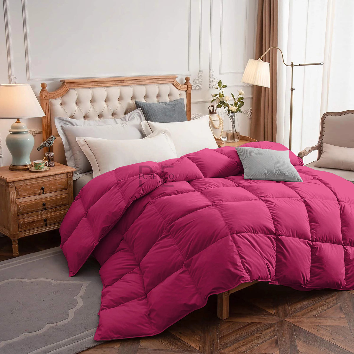 Ayanshi Hotel Bedding Comforter Twin Size, Duvet Insert, Quilted Comforter with Corner Tabs, All Season Lightweight Quilt, Down Alternative Hotel Comforter Twin Size 68X90 Baby Pink