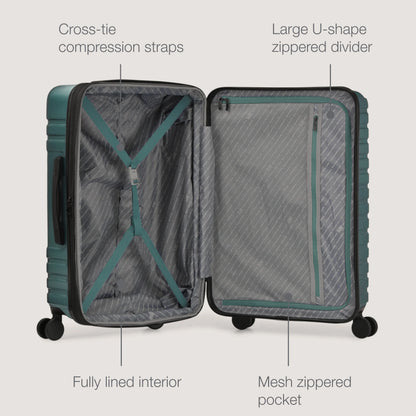 U.S. Traveler Boren Hardside Rugged Spinner Luggage, Lavender, 30" Checked Large