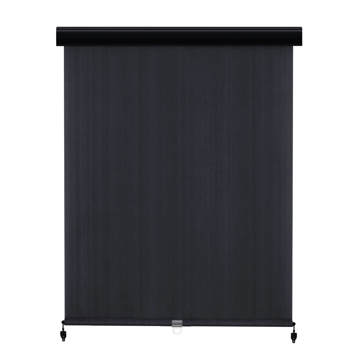 Vicllax Outdoor Patio Blinds Sun Shades Spring Roller Shade with Valance for Patio, Gray, 8'Wx8'H