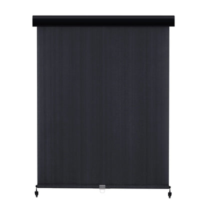 Vicllax Outdoor Patio Blinds Sun Shades Spring Roller Shade with Valance for Patio, Gray, 8'Wx8'H