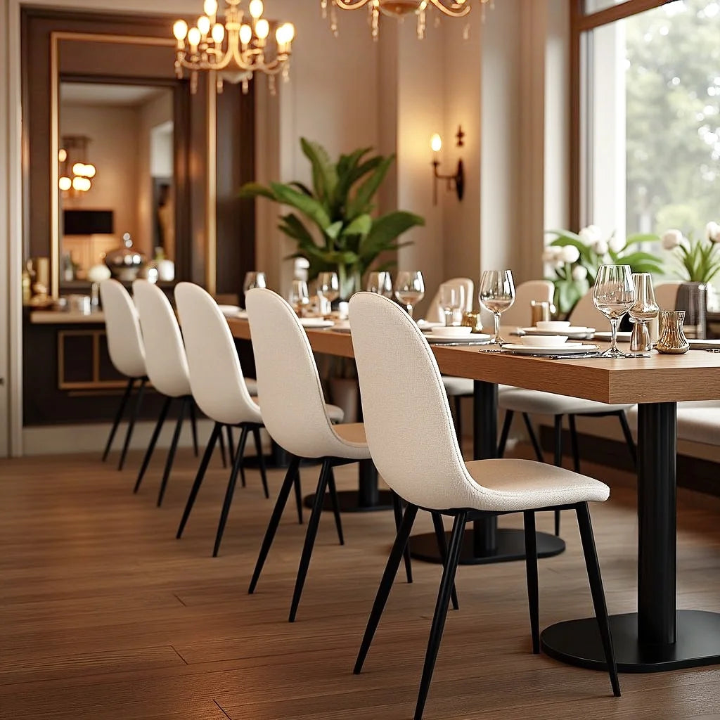 Homy Casa Set of 4 Upholstered Suede Dining Chairs for Family Dining Room or Restaurant