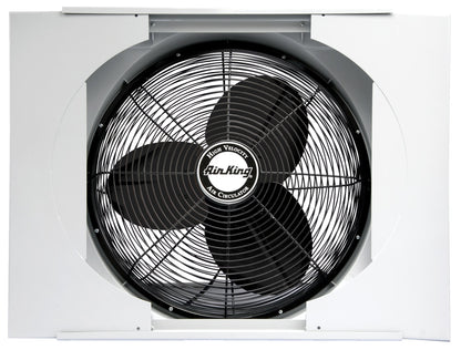 Air King 20" Electric Whole House 120V 3 Speed Window Exhaust Fan with Storm Guard, 9166, New