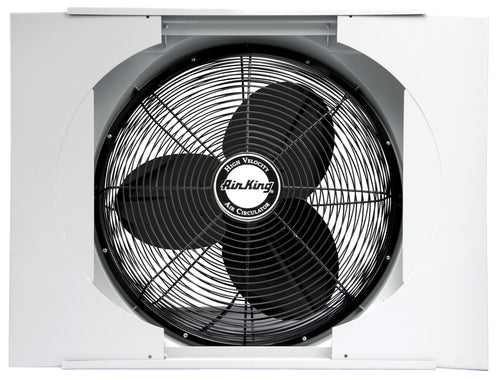 Air King 20" Electric Whole House 120V 3 Speed Window Exhaust Fan with Storm Guard, 9166, New