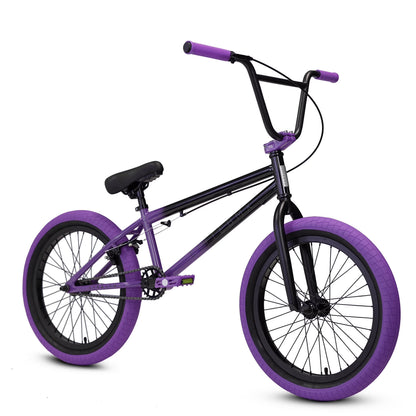 Elite BMX Bicycle 20” Freestyle Bike - Stealth Blue Purple Ideal for Ages 7 to 18 Years