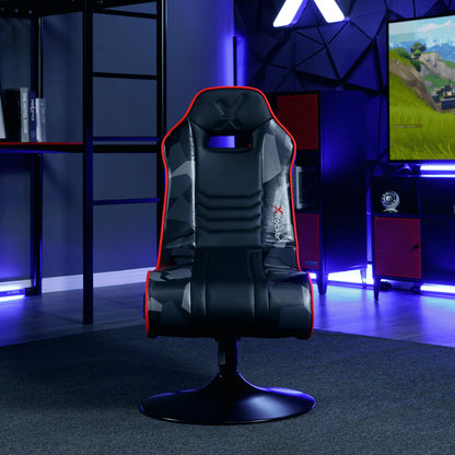 X Rocker Bolero Jr 2.1 Audio Pedestal Gaming Chair, Black PU 26.77" x 24.41" x 36.81"