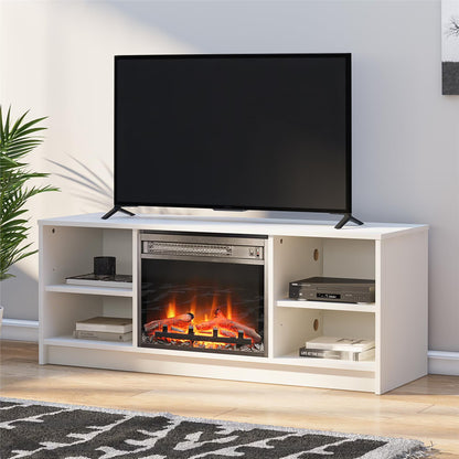 Mainstays Fireplace TV Stand, for TVs up to 55", Black Oak