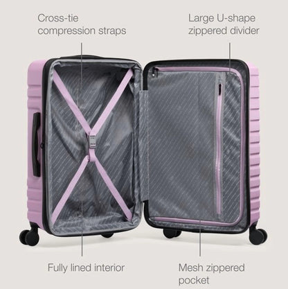 U.S. Traveler Boren Hardside Rugged Spinner Luggage, Lavender, 30" Checked Large