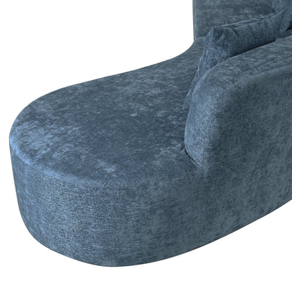 Harper & Bright Designs Modern Curved Floor Sofa Set, Modular Sectional Sponge Couch for Living Room, 2 PC Free Combination No Assembly Foam-Filled Sofa, Beige