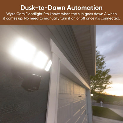 Wyze - Floodlight Camera Pro, 3000 Lumen LEDs, 180�� Wide View, 2k HD Outdoor Wi-Fi Floodlight Home Security Camera - Black