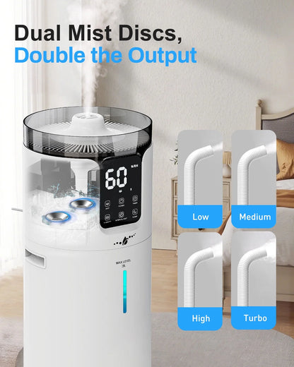 Lacidoll 4.2 Gal Humidifier for Large Room Bedroom, Top Fill, Essential Oil Tray, Touch and Remote Control
