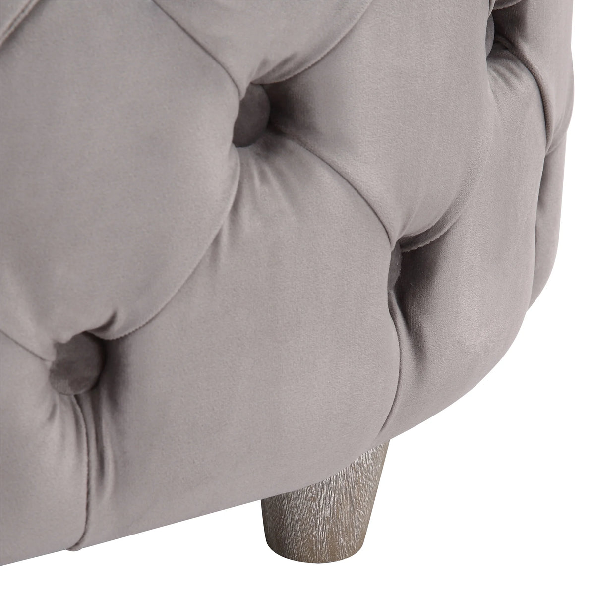 WestinTrends Wordford Round Velvet Tufted Storage Ottoman, Velvet Navy Blue